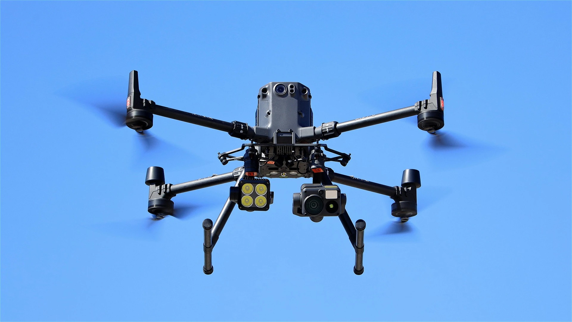 Drone flying in the sky