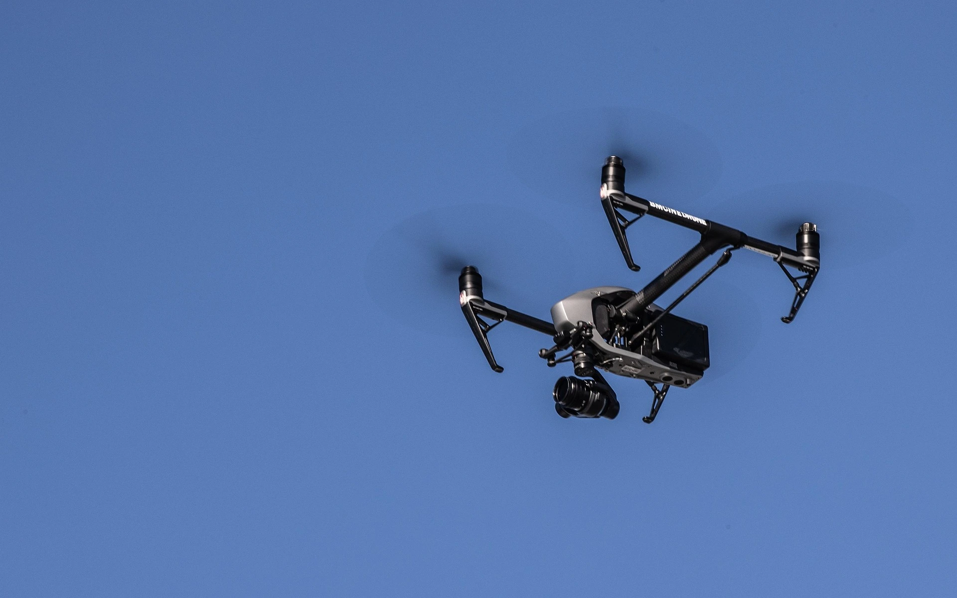 Drone flying above a landscape